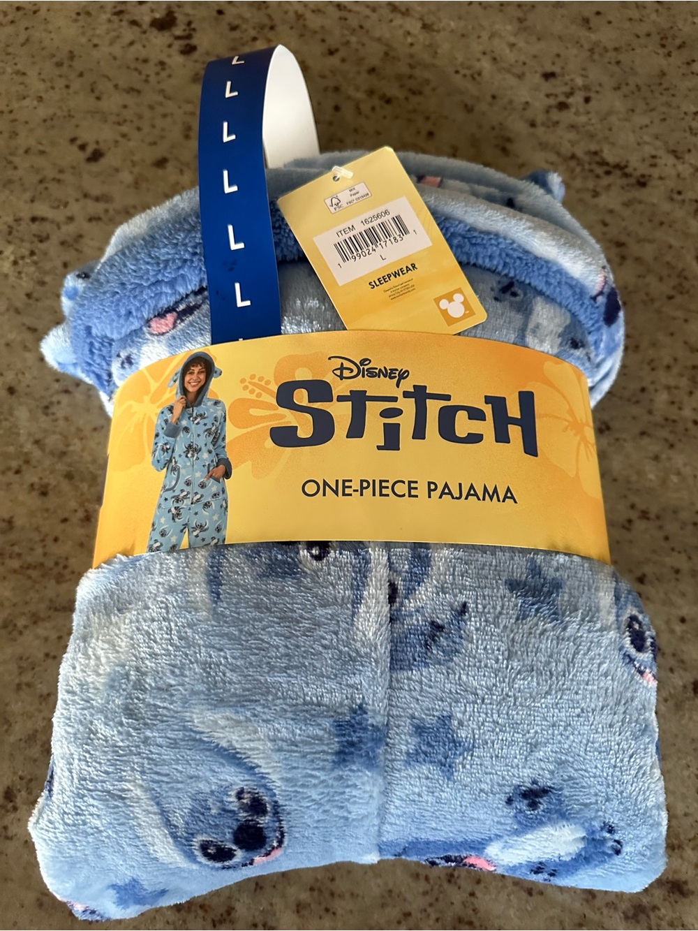 Disney Stitch Light Blue One-Piece Pajama for Adults